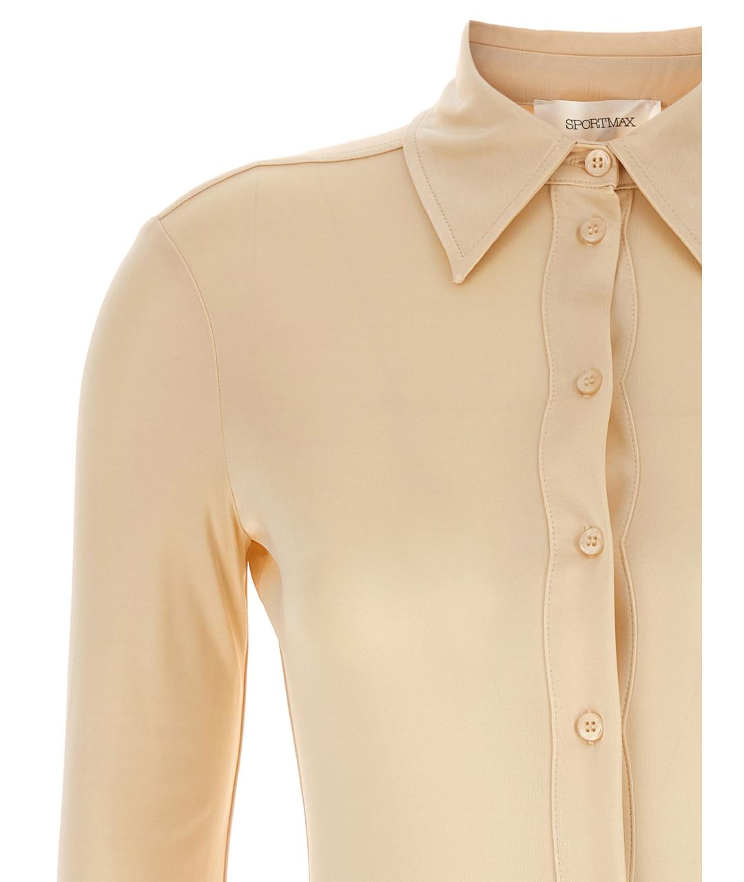 SPORTMAX Бежевая вискозная блузы, фото 3