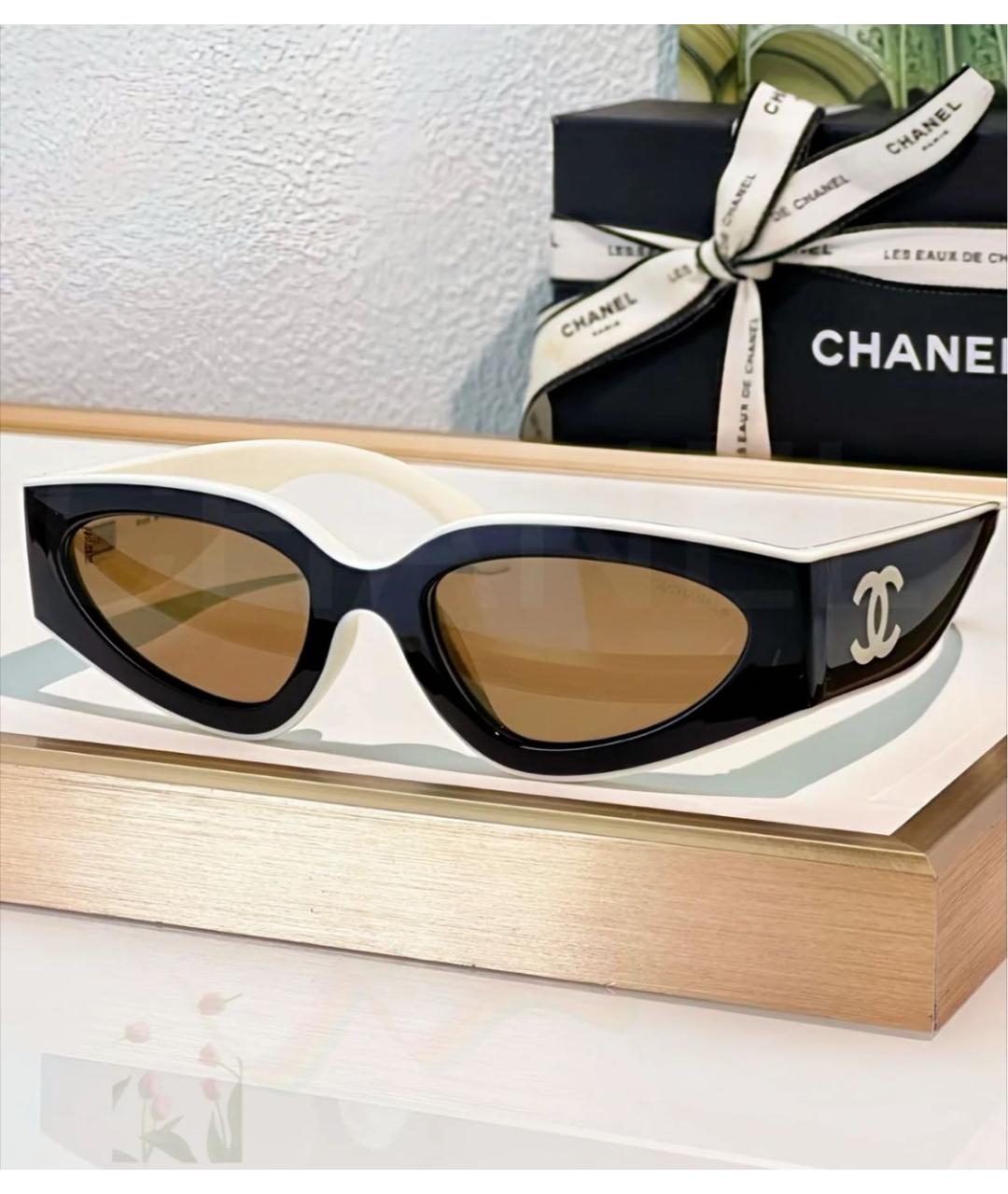 CHANEL Черные пластиковые солнцезащитные очки, фото 9