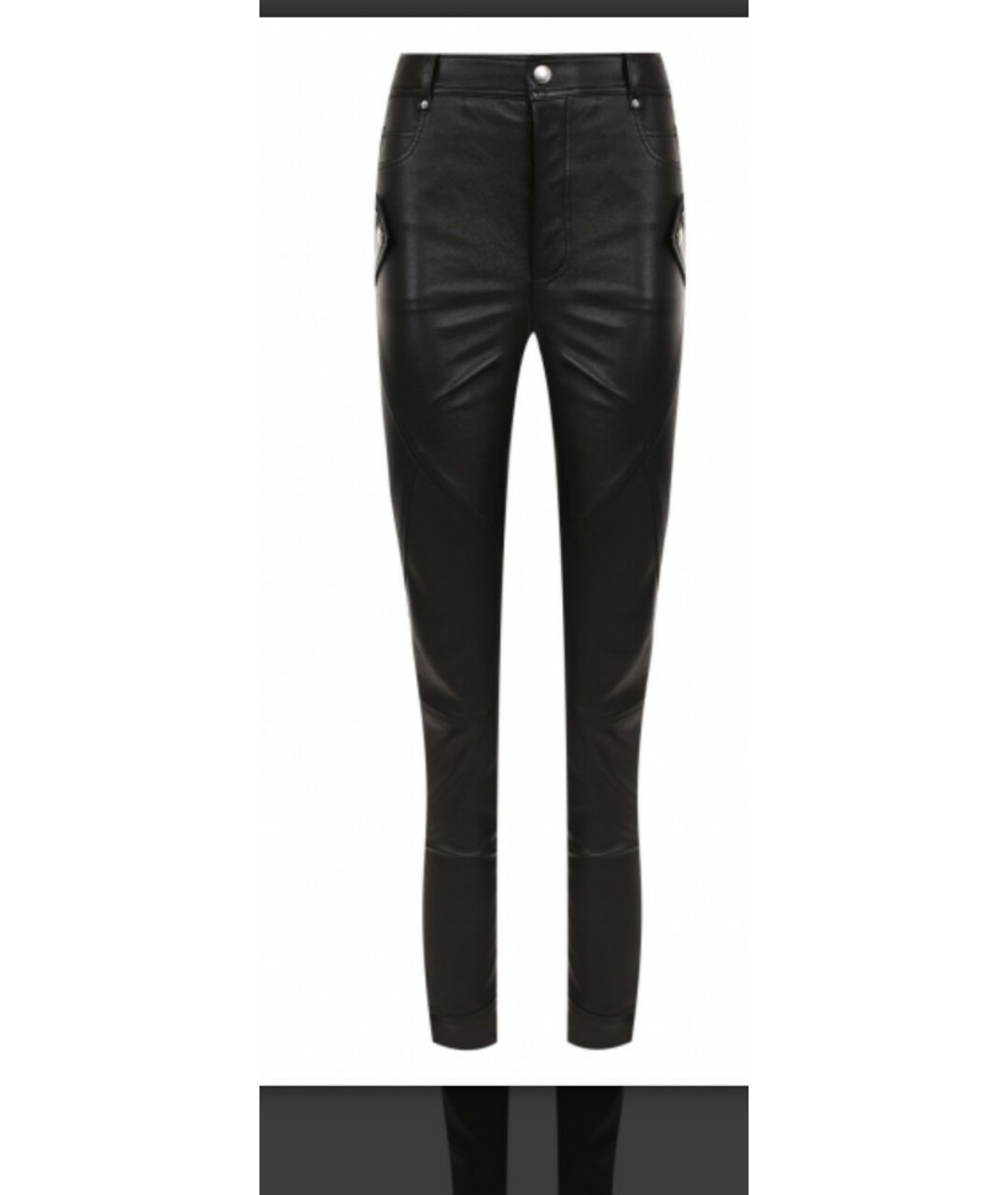 ALEXANDER MCQUEEN Черные кожаные брюки узкие, фото 9