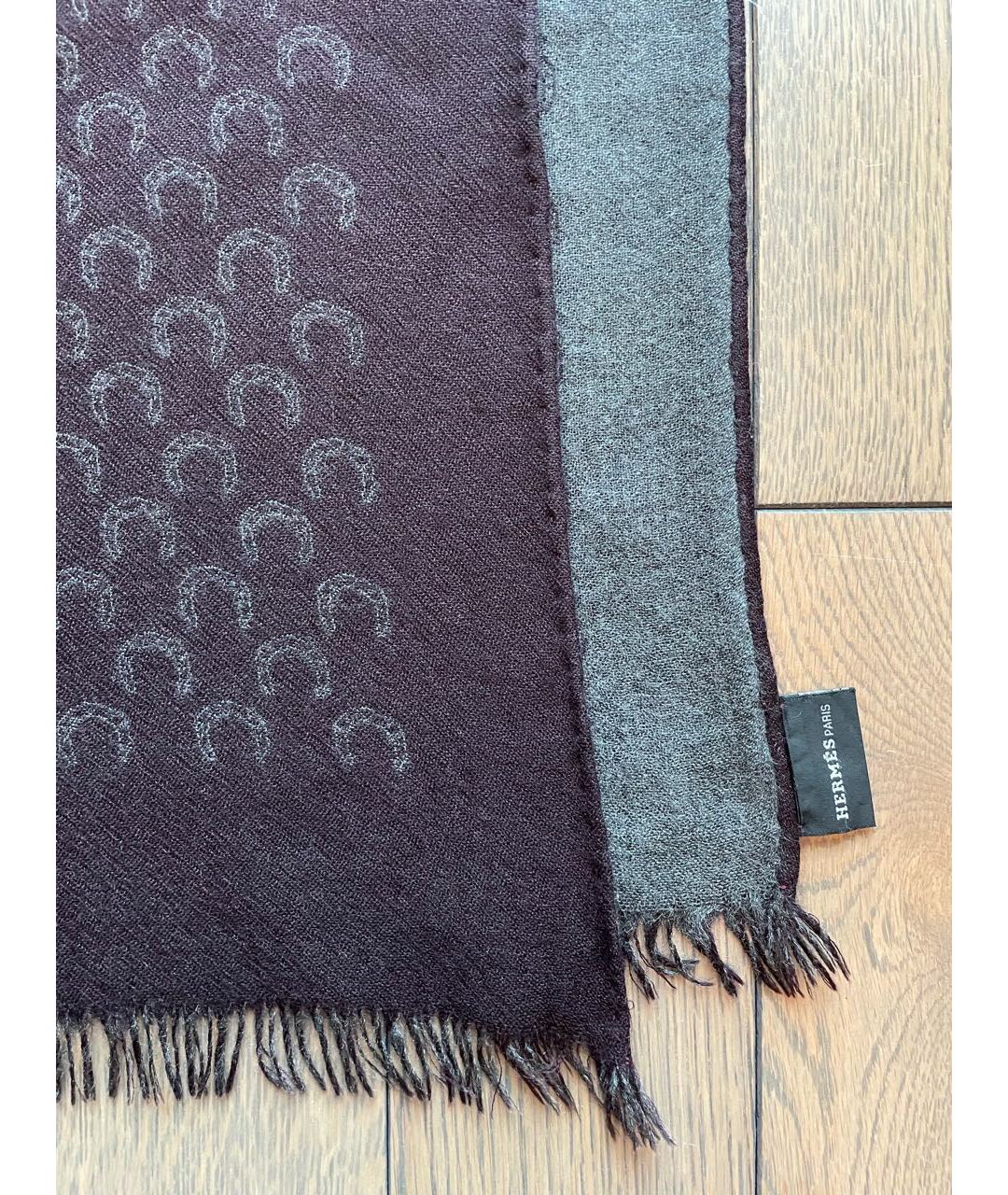 HERMES PRE-OWNED Антрацитовый кашемировый шарф, фото 2