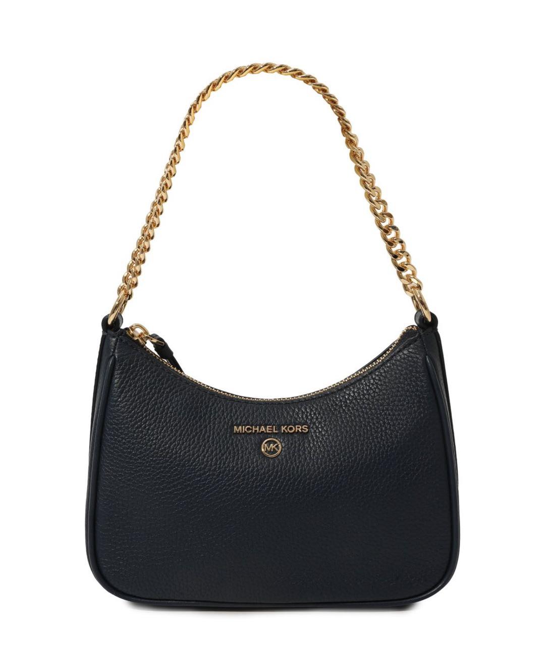 MICHAEL KORS Темно-синяя кожаная сумка с короткими ручками, фото 5