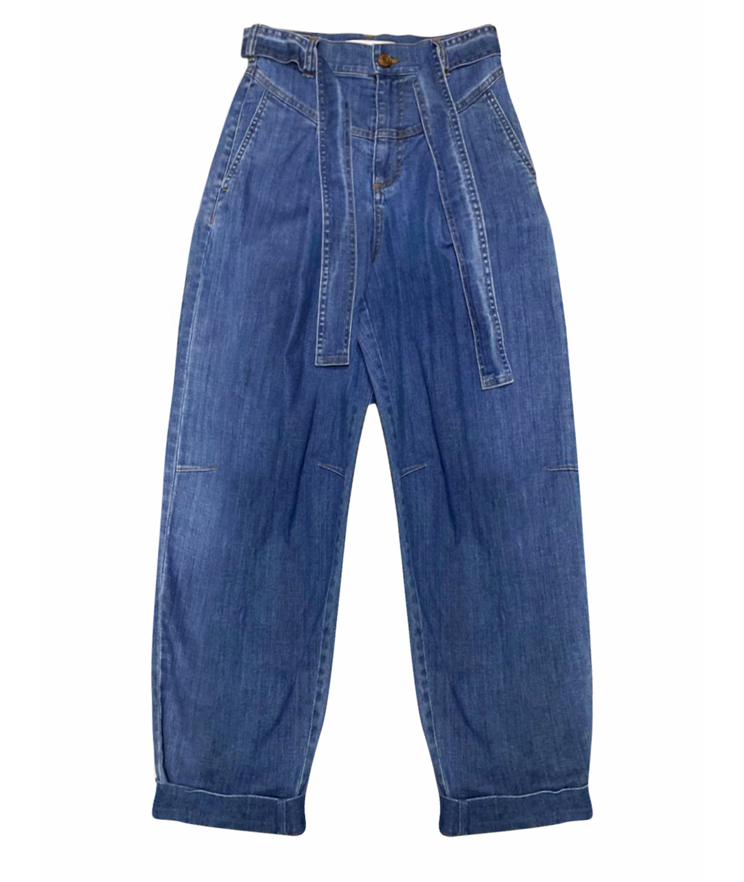 SEE BY CHLOE Синие хлопковые прямые джинсы, фото 1