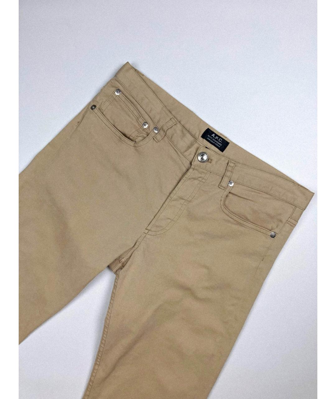 A.P.C. Бежевые хлопковые брюки чинос, фото 3