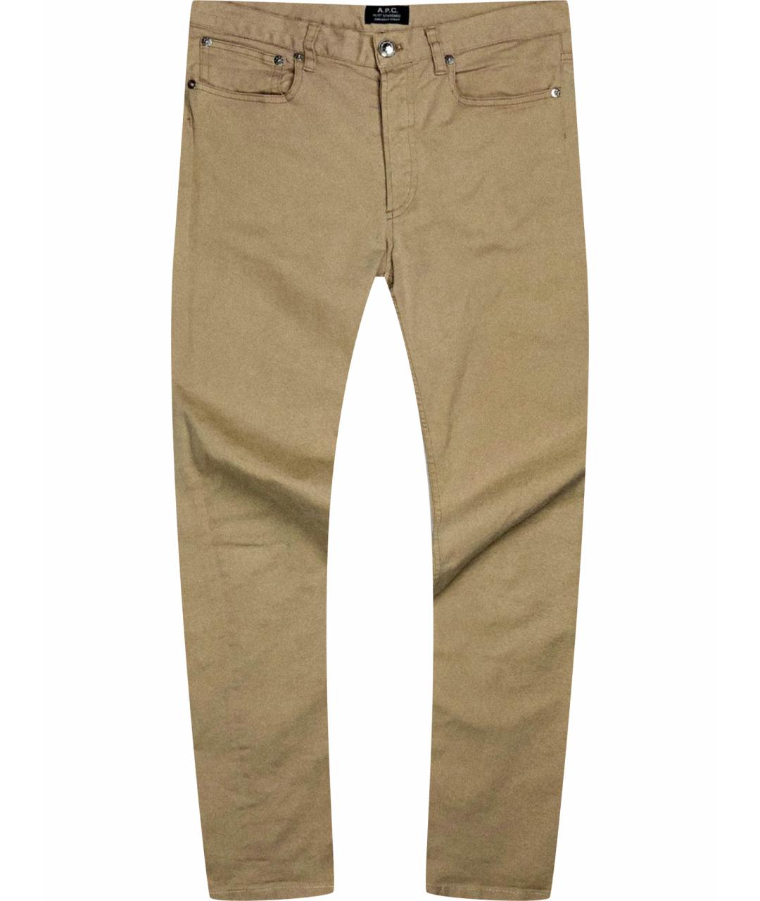 A.P.C. Бежевые хлопковые брюки чинос, фото 1