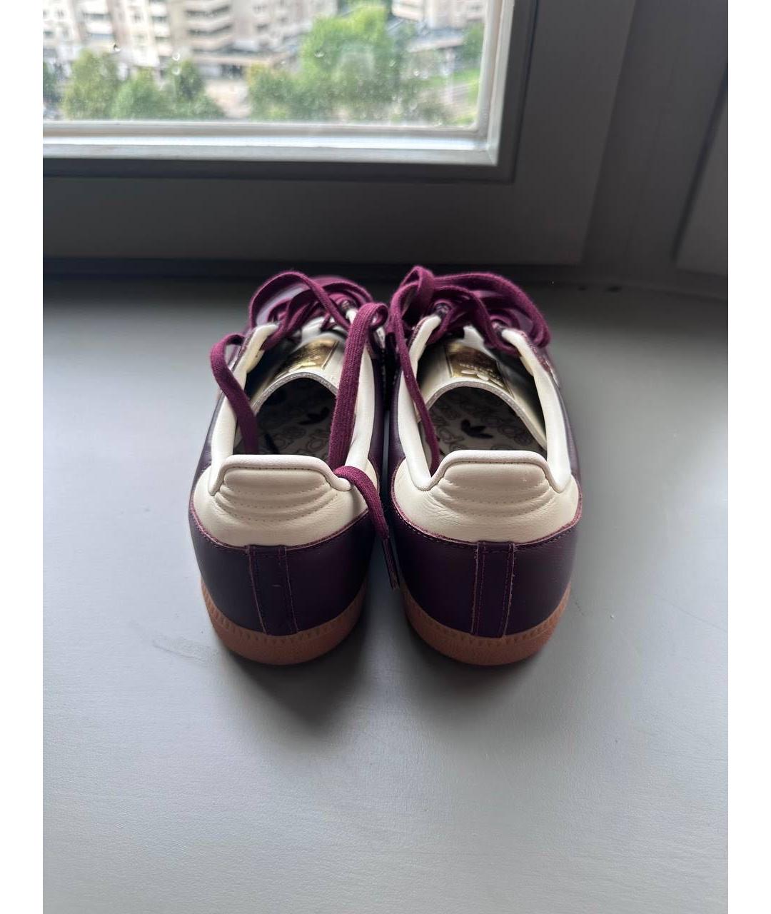 ADIDAS Бордовые кожаные кеды, фото 3