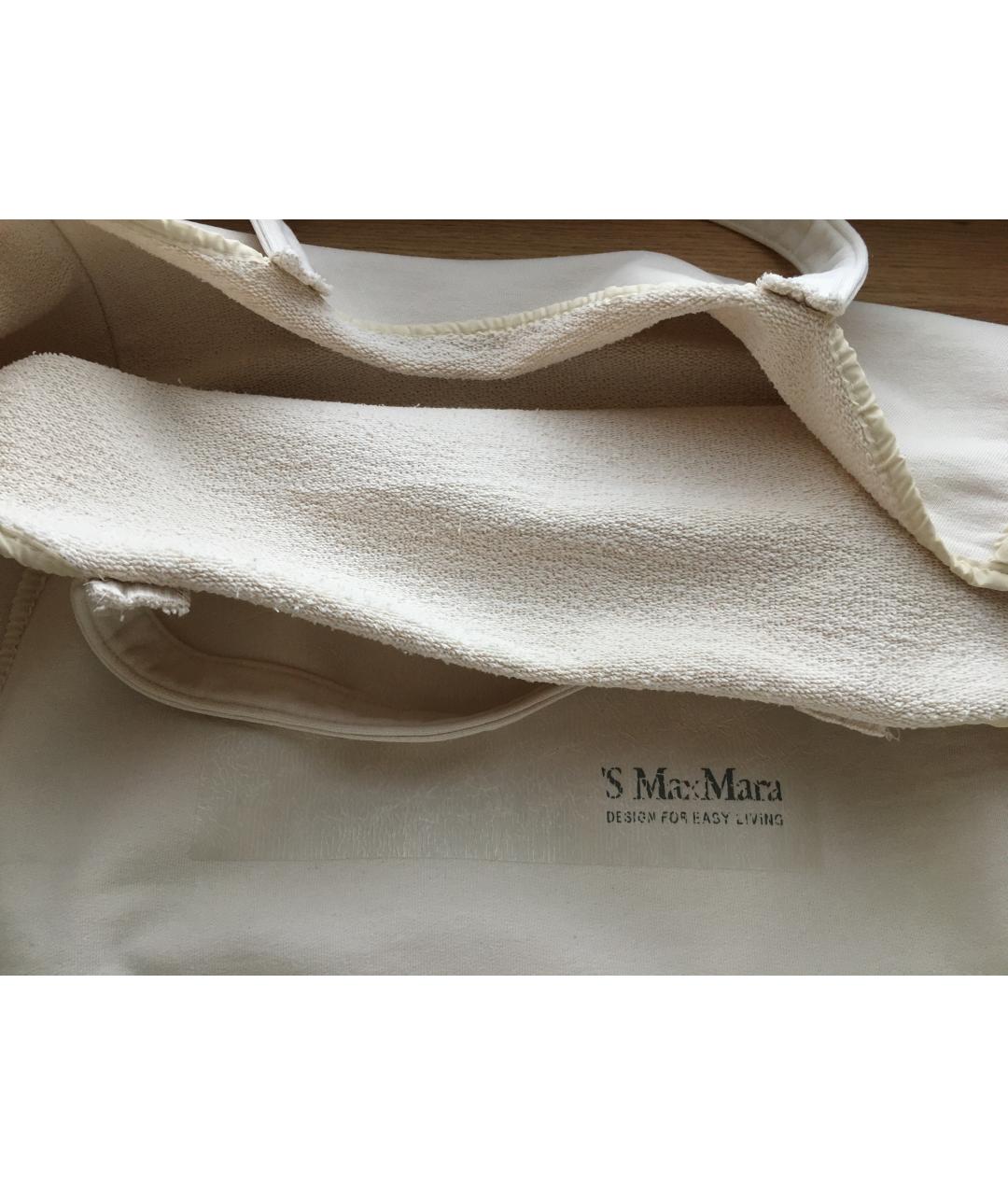 'S MAX MARA Бежевая хлопковая пляжная сумка, фото 3