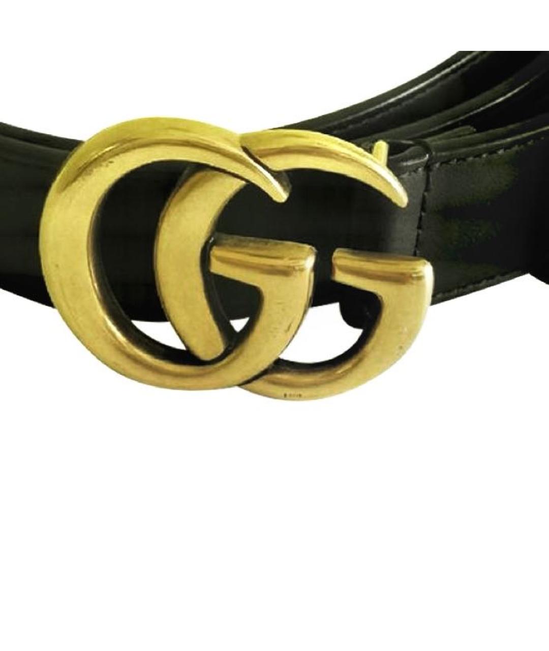 GUCCI Черный кожаный ремень, фото 2