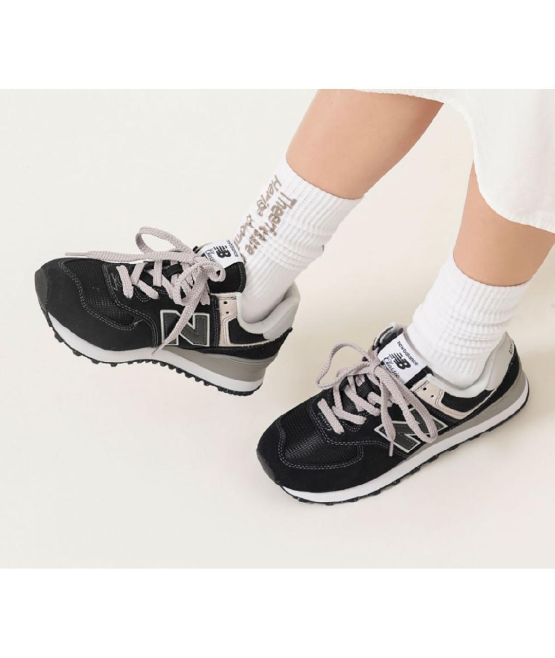 NEW BALANCE Черные замшевые низкие кроссовки / кеды, фото 7