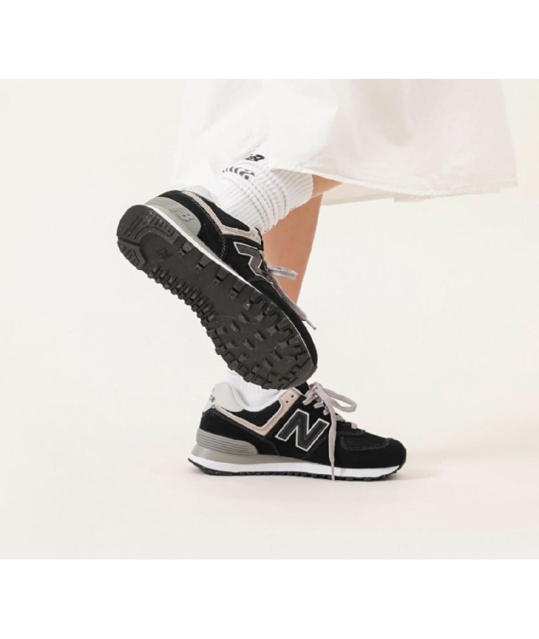 NEW BALANCE Черные замшевые низкие кроссовки / кеды, фото 6
