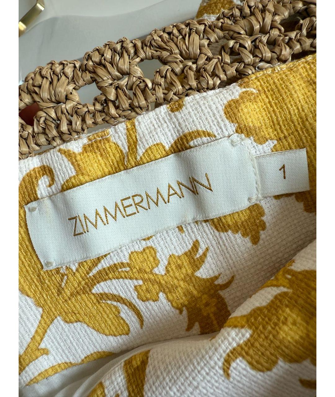 ZIMMERMANN Желтые льняные шорты, фото 3