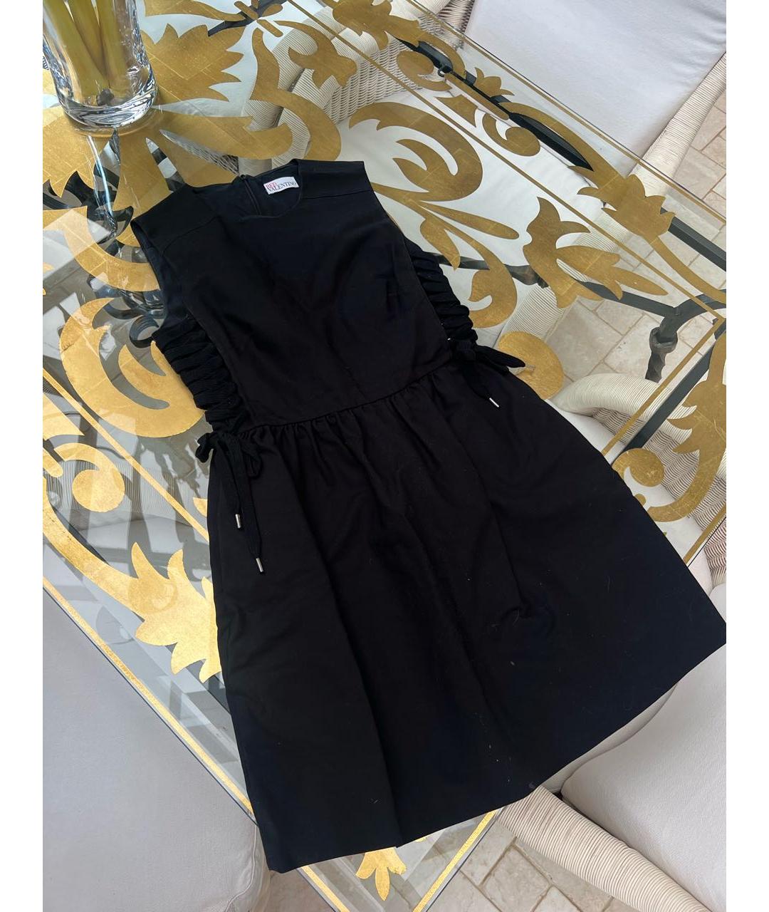 RED VALENTINO Черное хлопковое платье, фото 4
