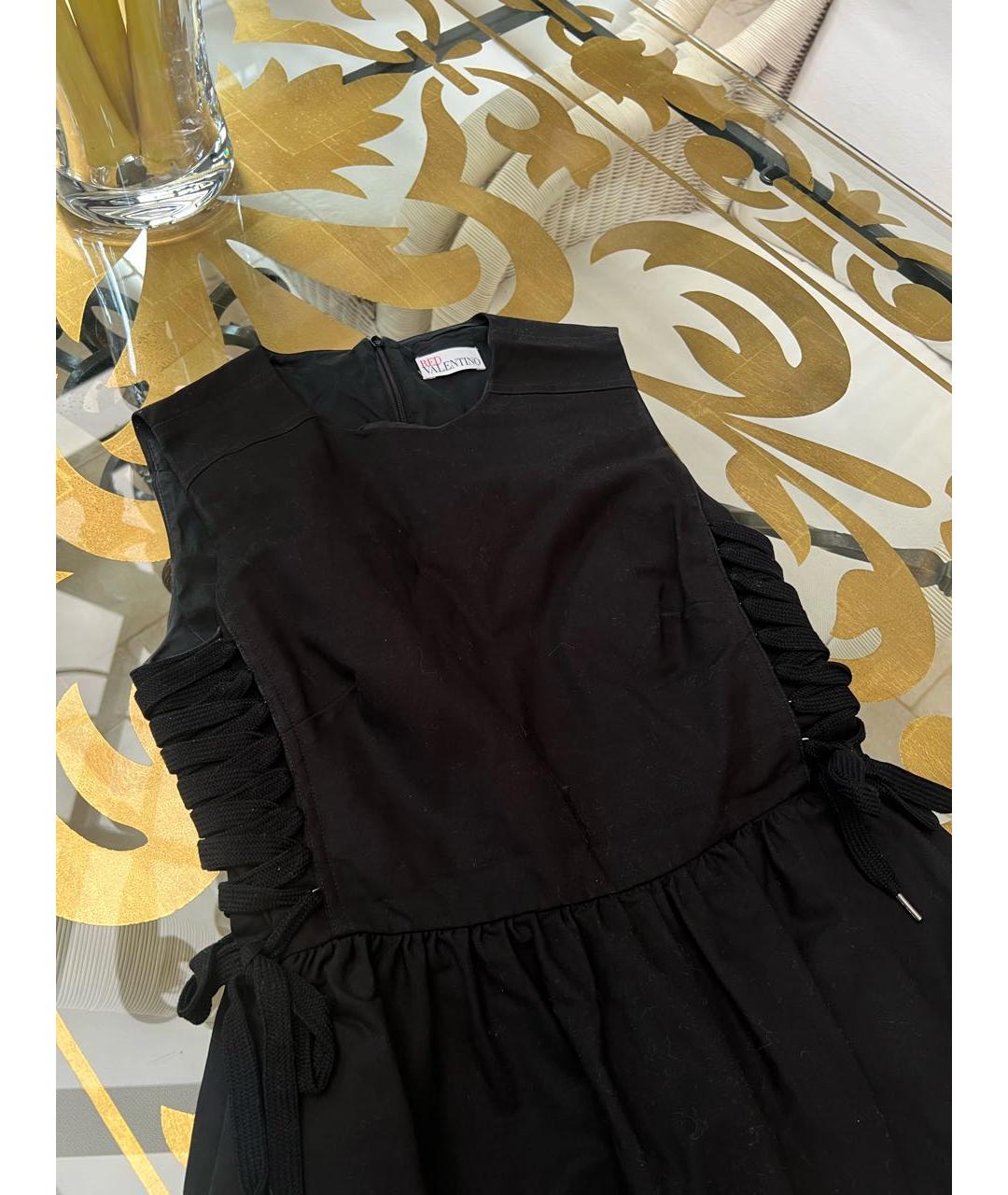 RED VALENTINO Черное хлопковое платье, фото 3