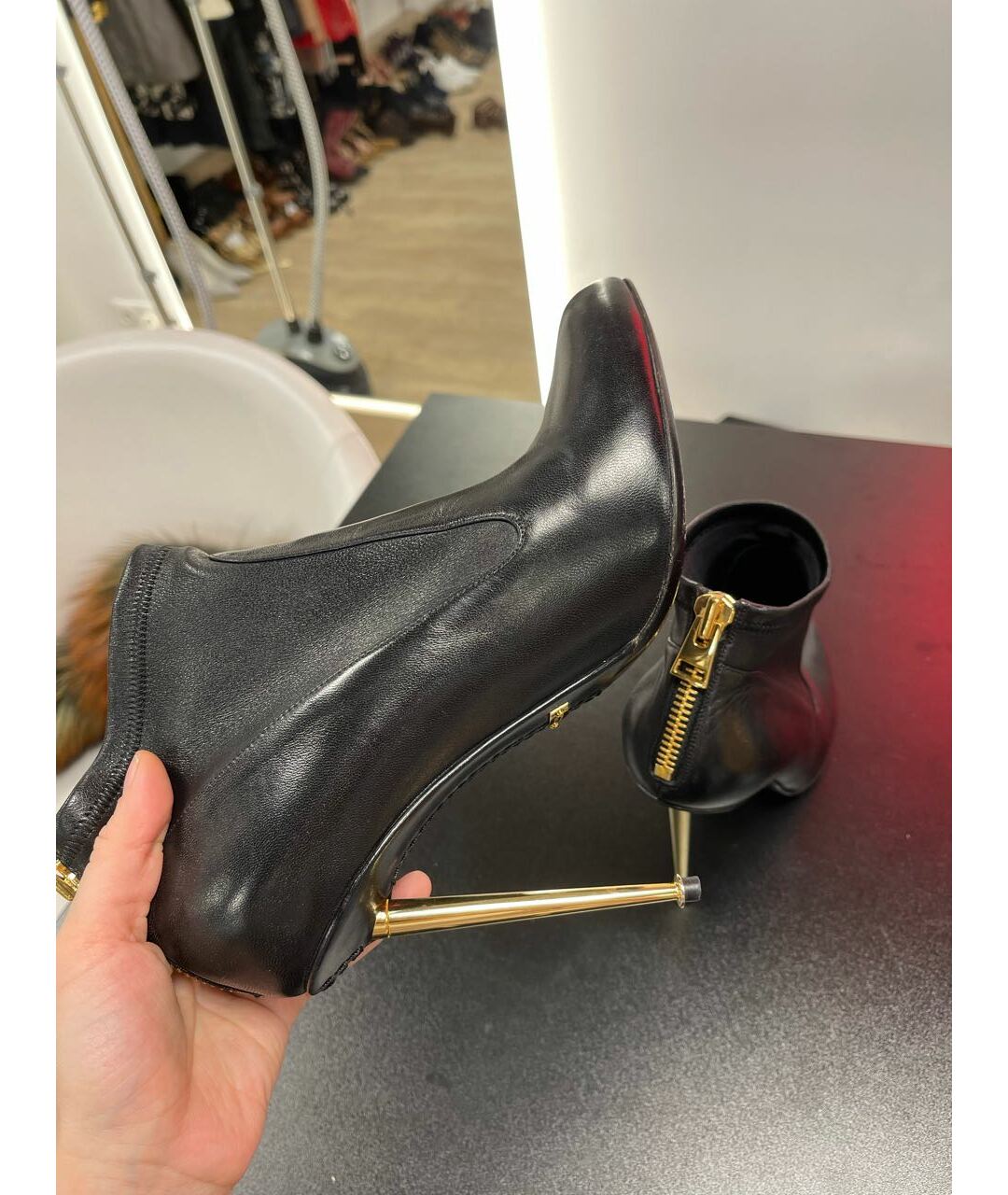 TOM FORD Черные кожаные ботильоны, фото 5