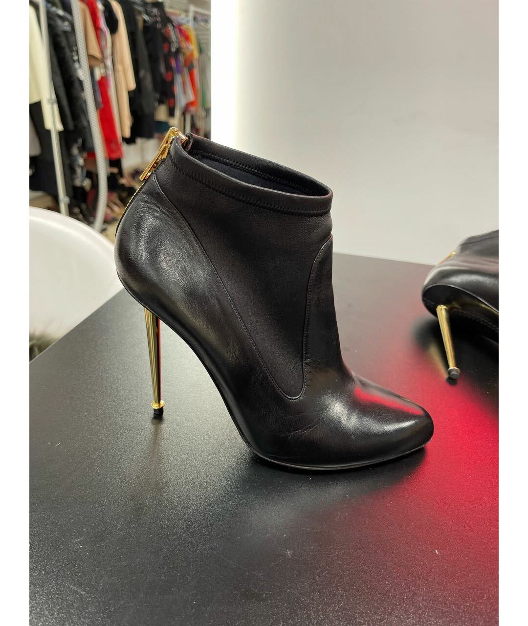 TOM FORD Черные кожаные ботильоны, фото 6