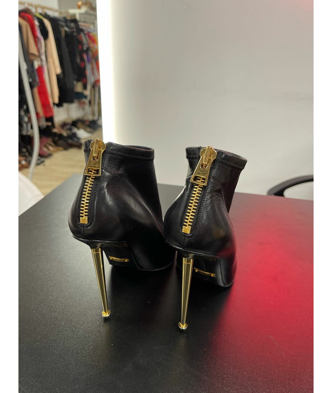 TOM FORD Черные кожаные ботильоны, фото 4