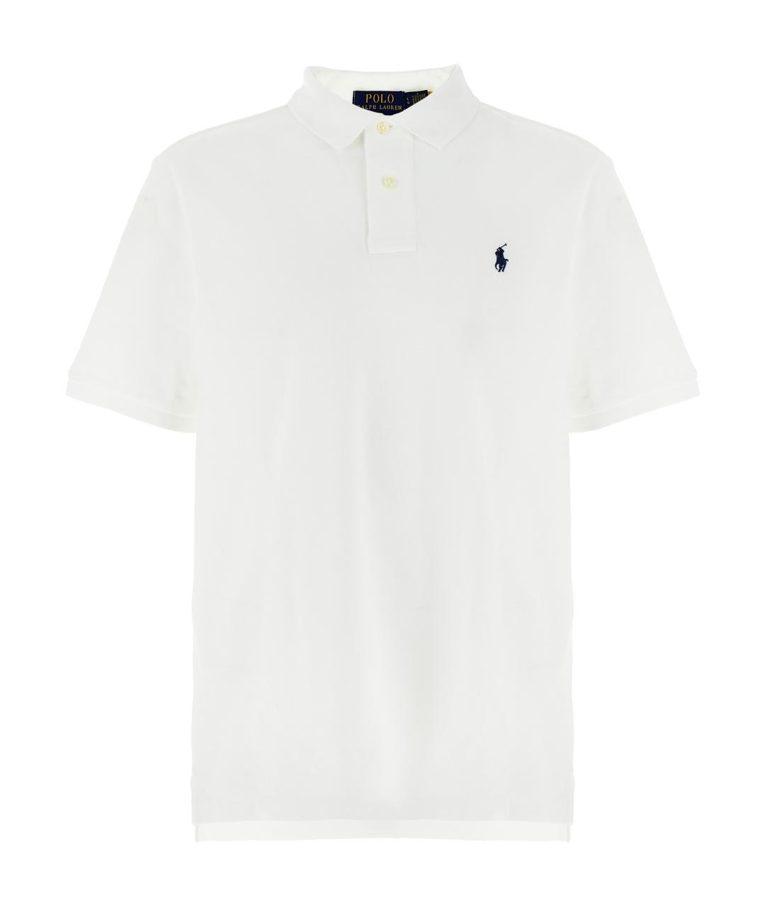 POLO RALPH LAUREN Белое хлопковое поло с коротким рукавом, фото 1