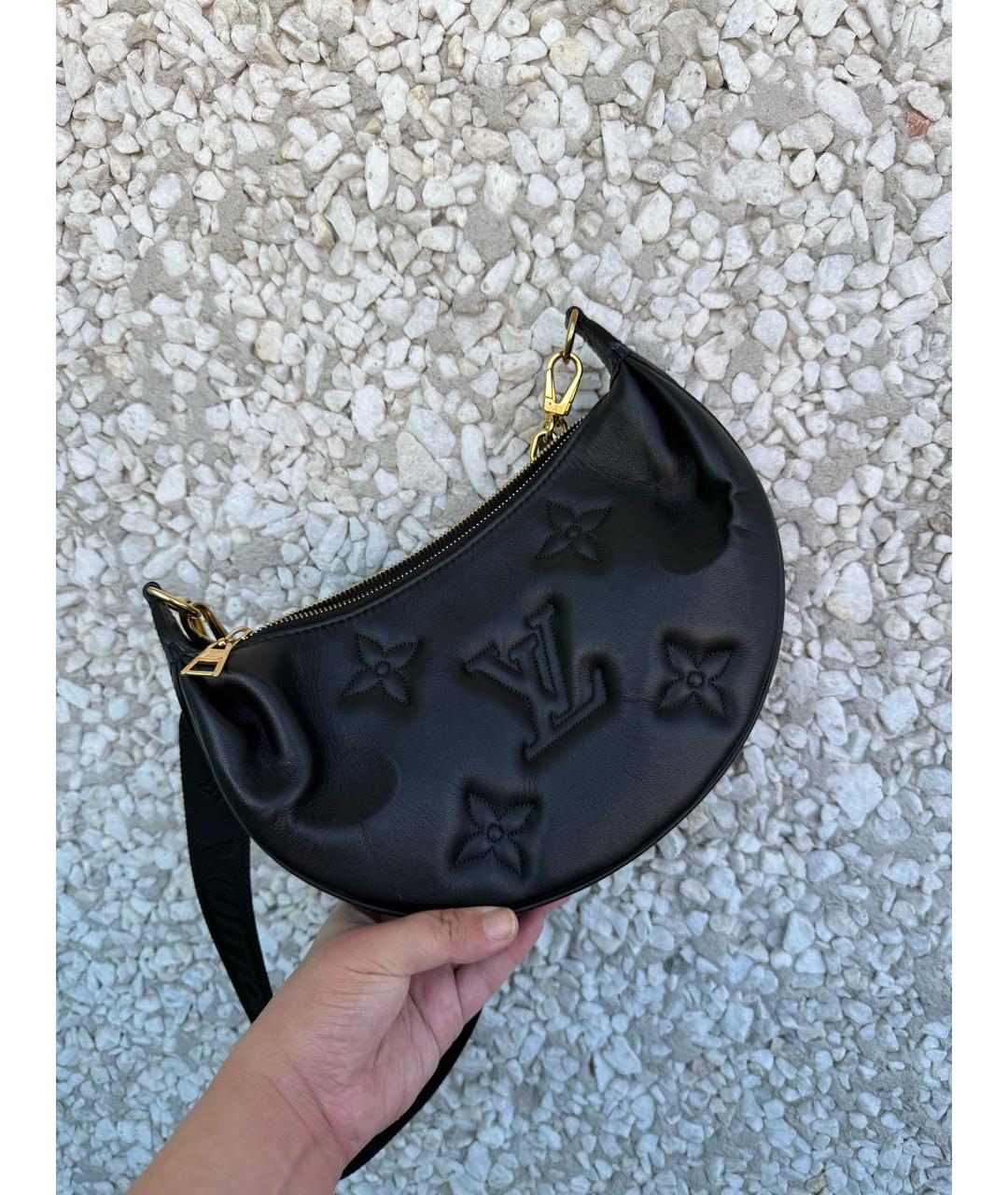 LOUIS VUITTON Черная кожаная сумка через плечо, фото 5