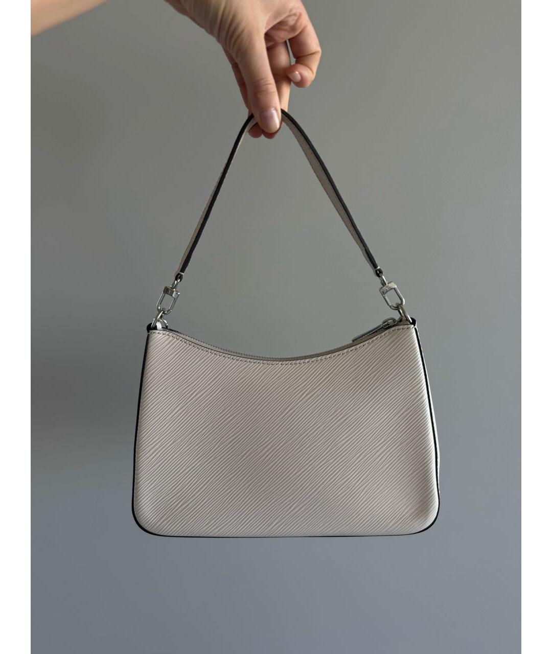 LOUIS VUITTON Бежевая кожаная сумка с короткими ручками, фото 3