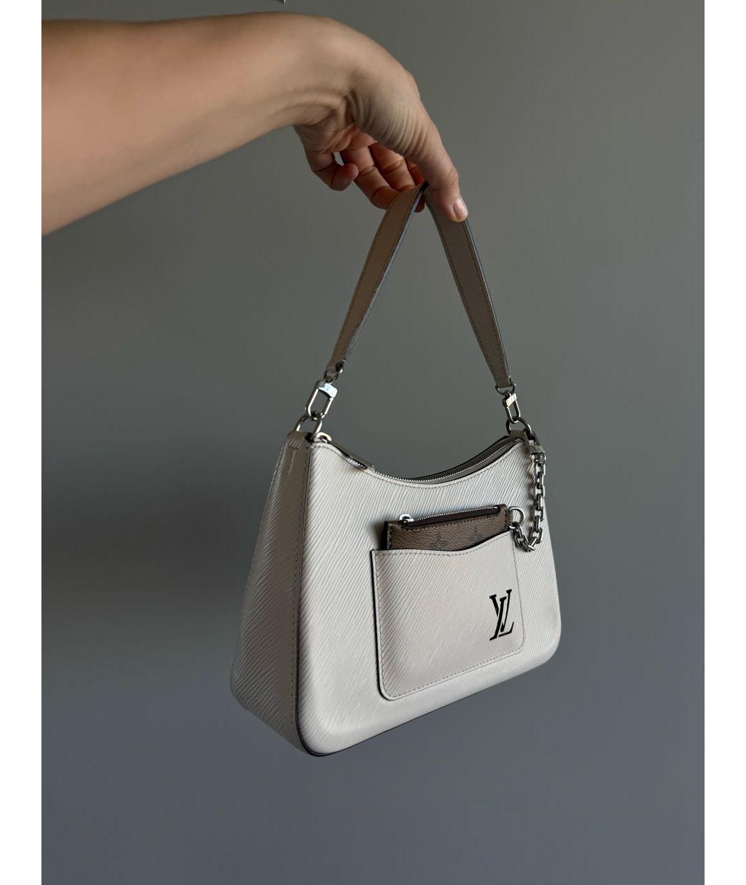 LOUIS VUITTON Бежевая кожаная сумка с короткими ручками, фото 2