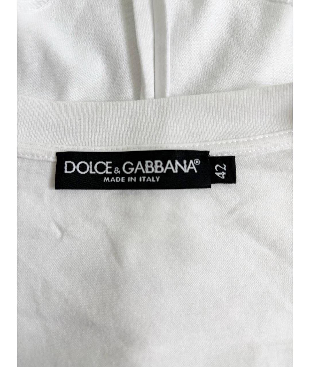DOLCE&GABBANA Белая хлопковая футболка, фото 3