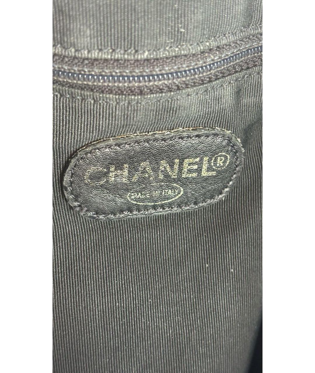 CHANEL Черная кожаная сумка тоут, фото 8