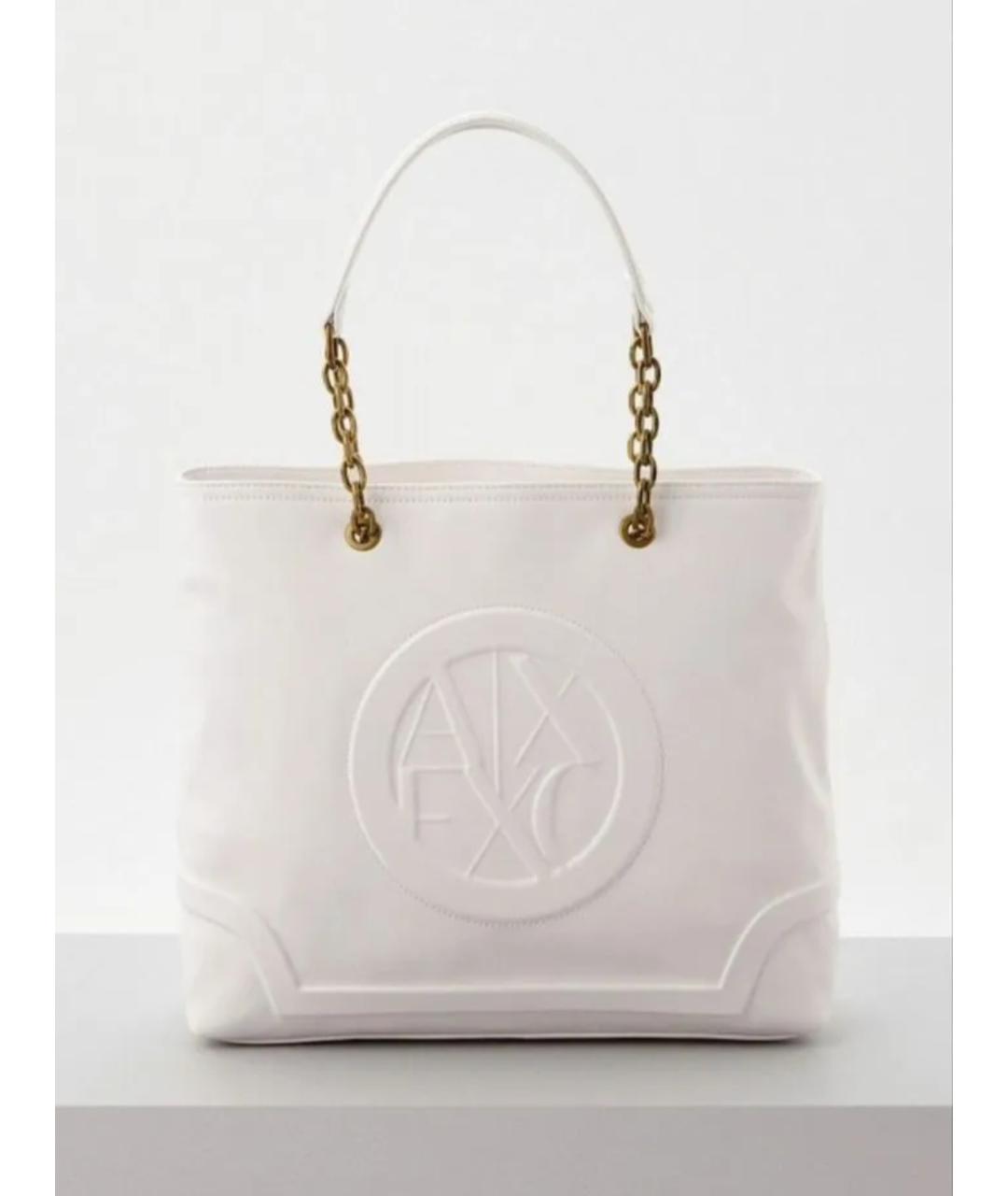 ARMANI EXCHANGE Белая сумка тоут из искусственной кожи, фото 7