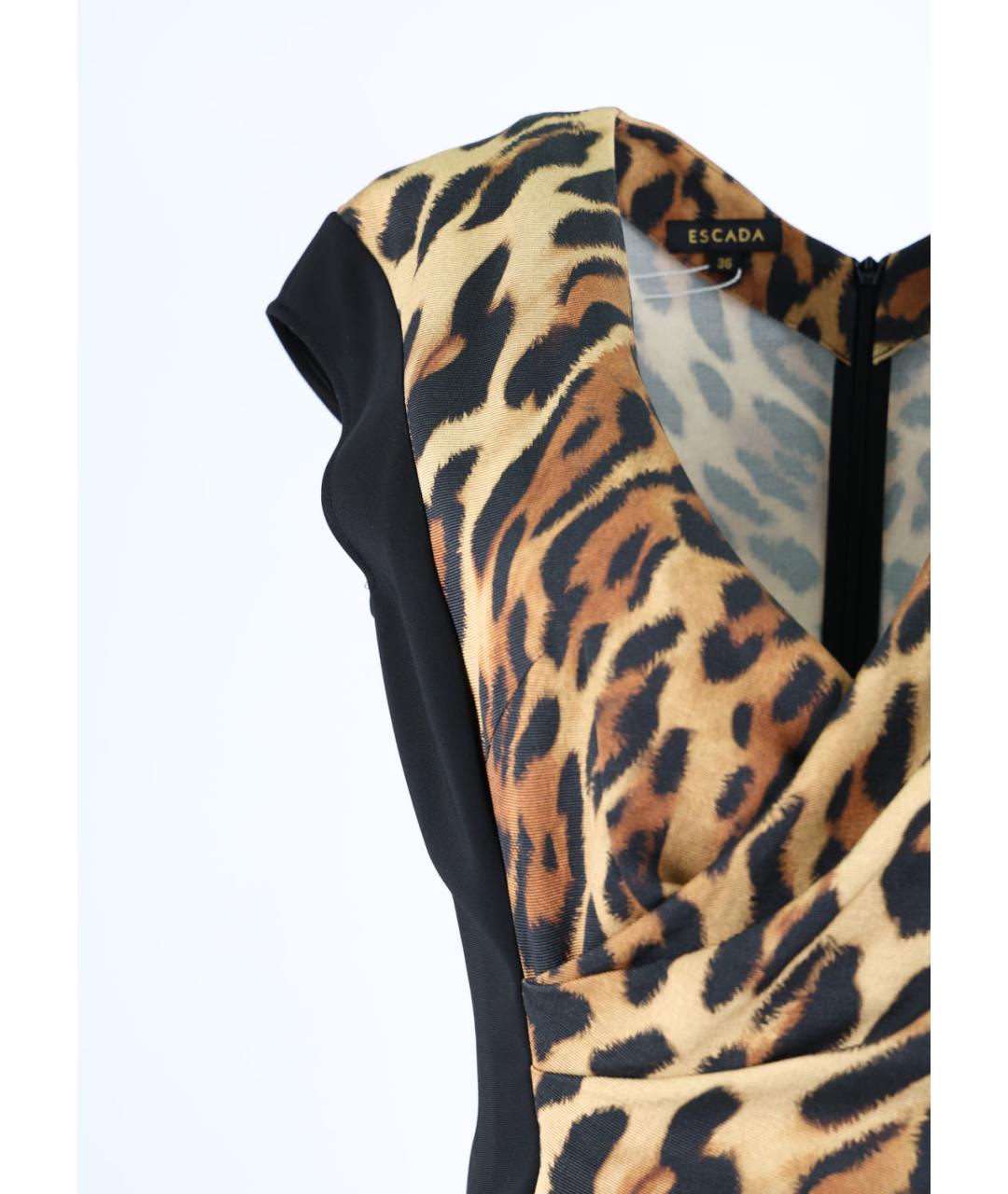 ESCADA Коричневое хлопковое повседневное платье, фото 5