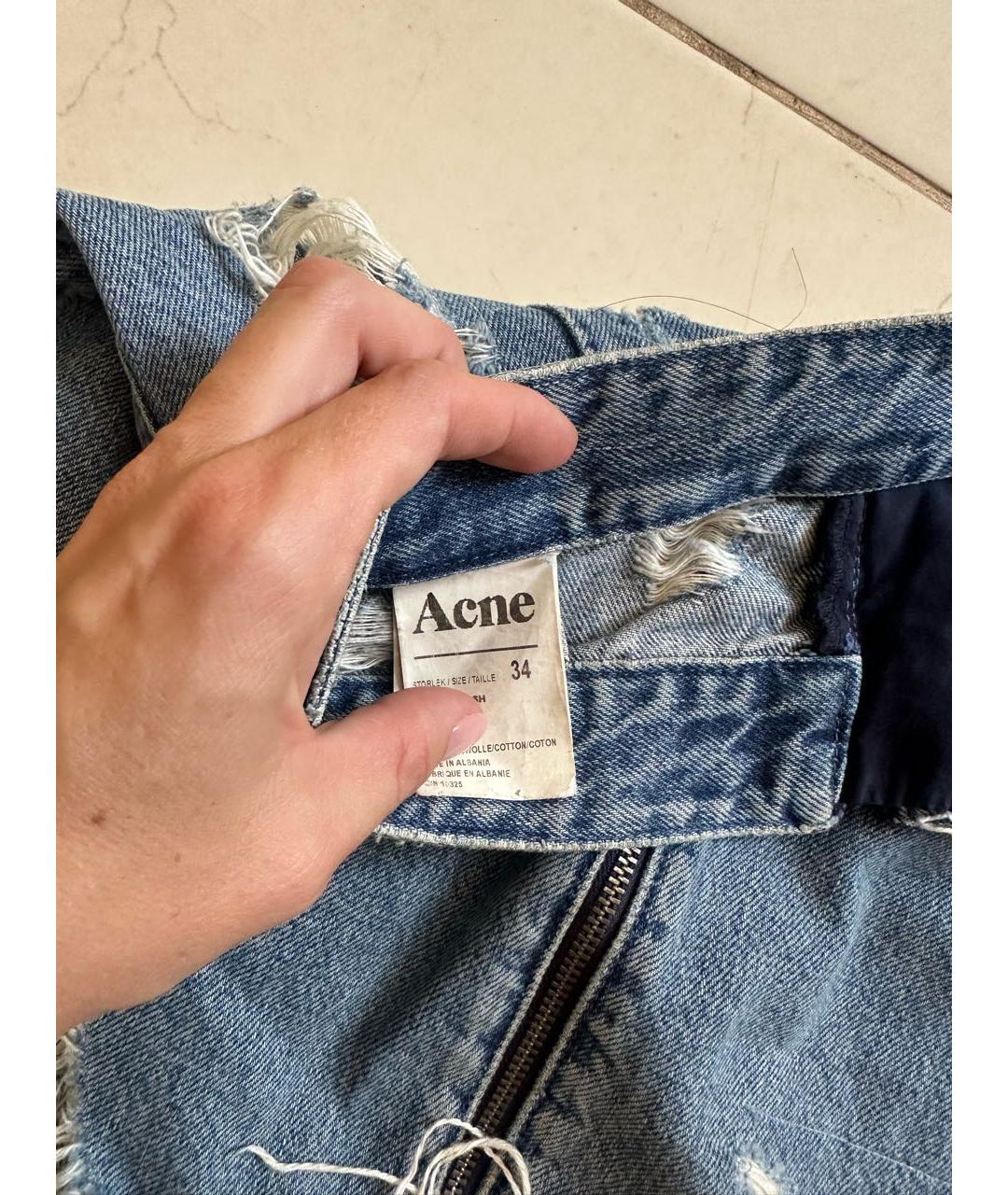 ACNE STUDIOS Голубая деним юбка мини, фото 4
