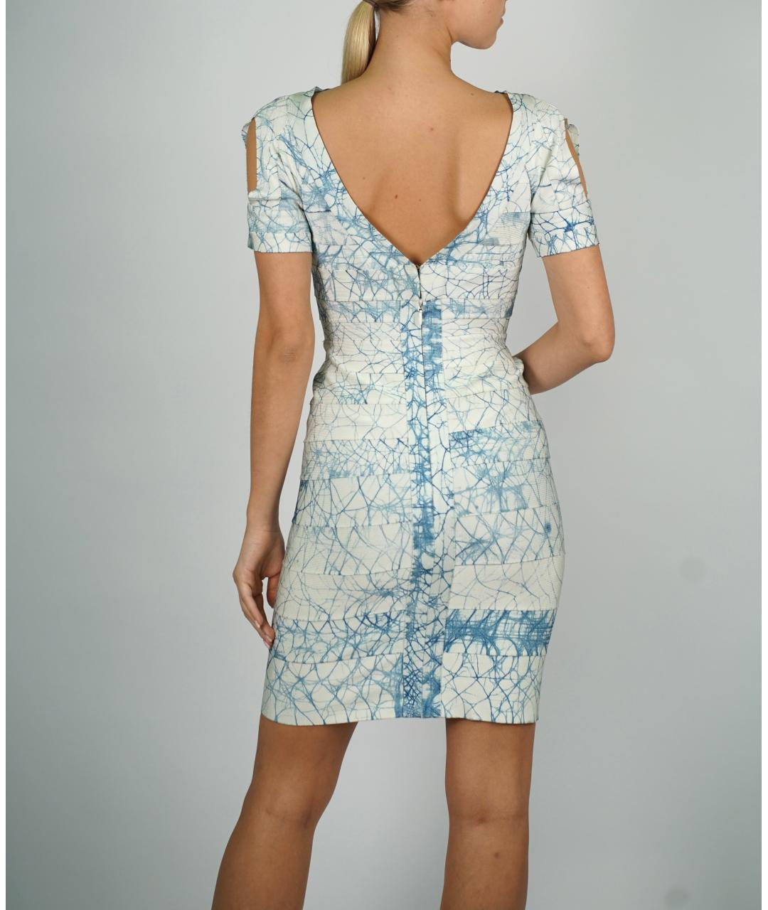 HERVE LEGER Голубое полиэстеровое повседневное платье, фото 2