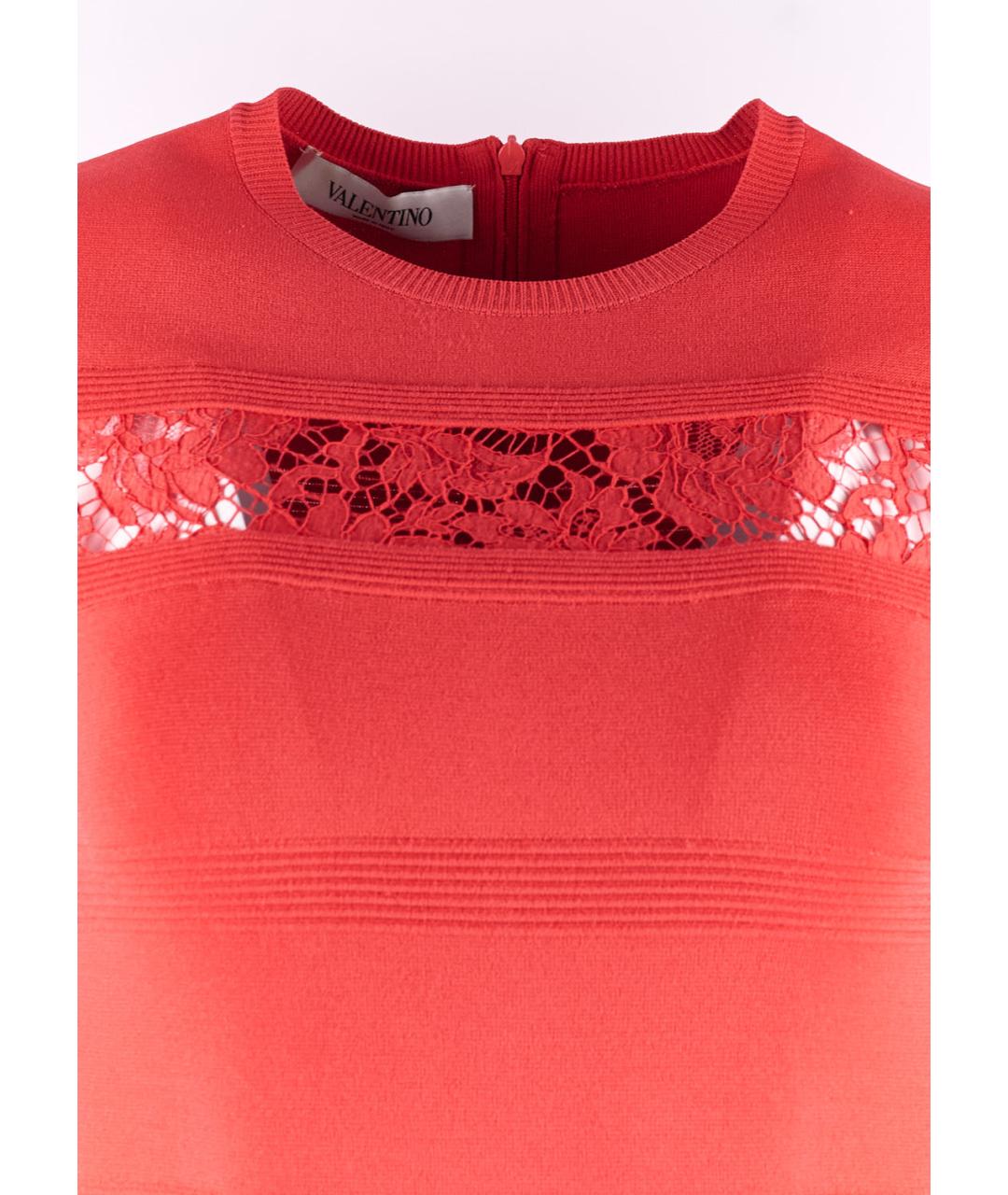 VALENTINO Красное вискозное повседневное платье, фото 4