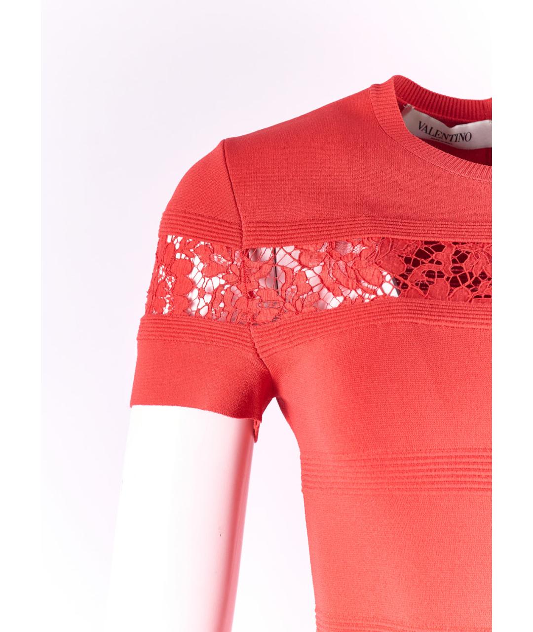 VALENTINO Красное вискозное повседневное платье, фото 5