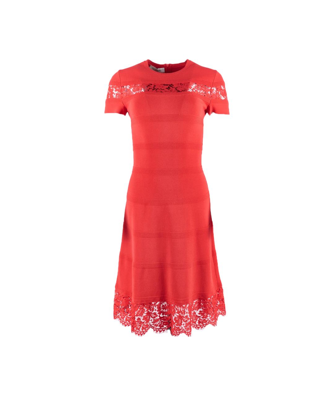 VALENTINO Красное вискозное повседневное платье, фото 1