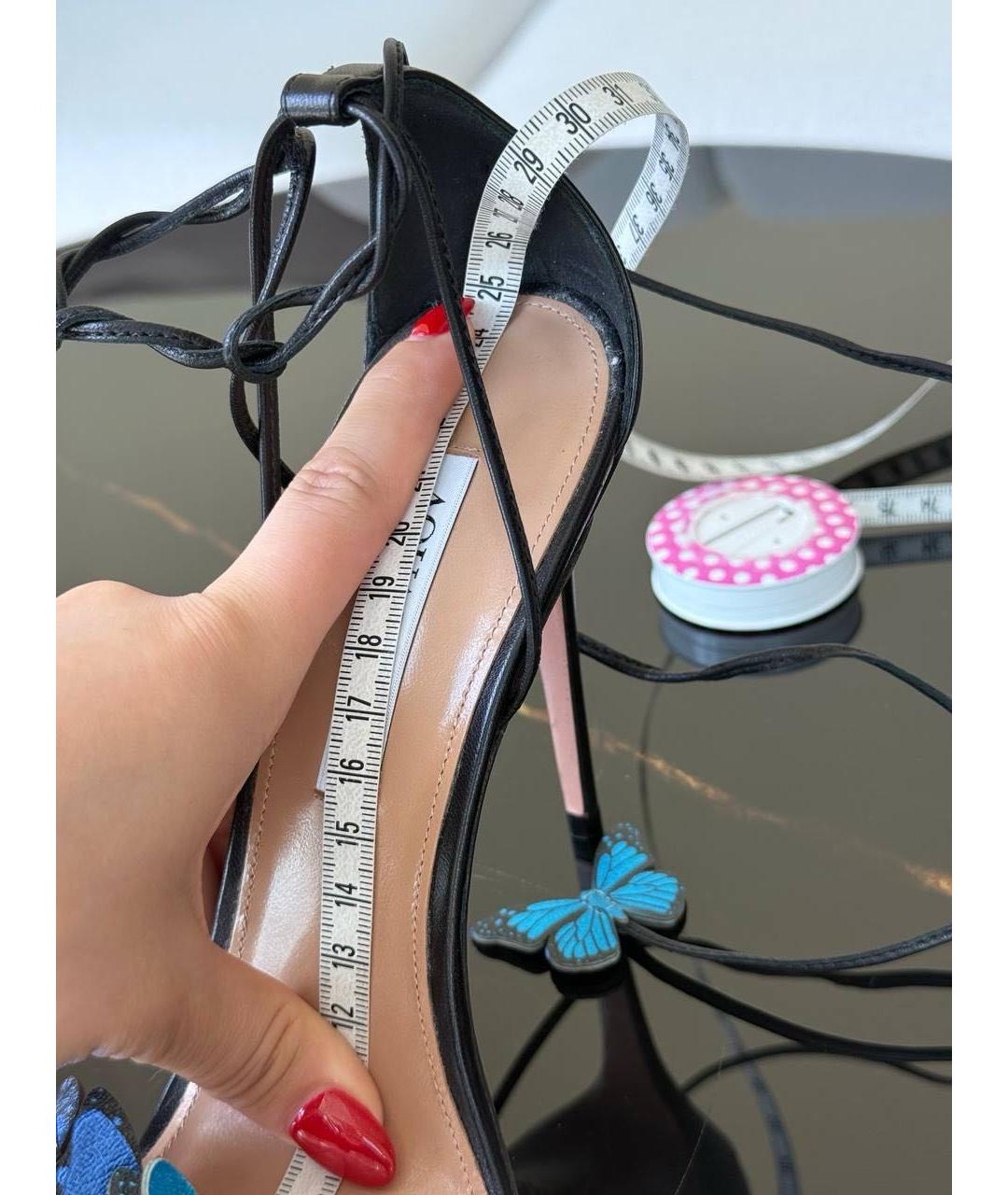 AQUAZZURA Черные босоножки, фото 4