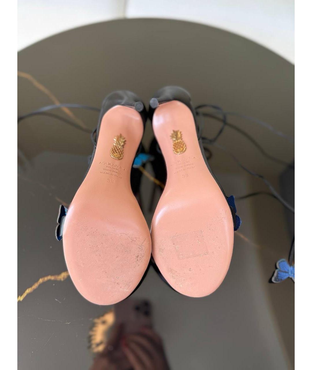 AQUAZZURA Черные босоножки, фото 5