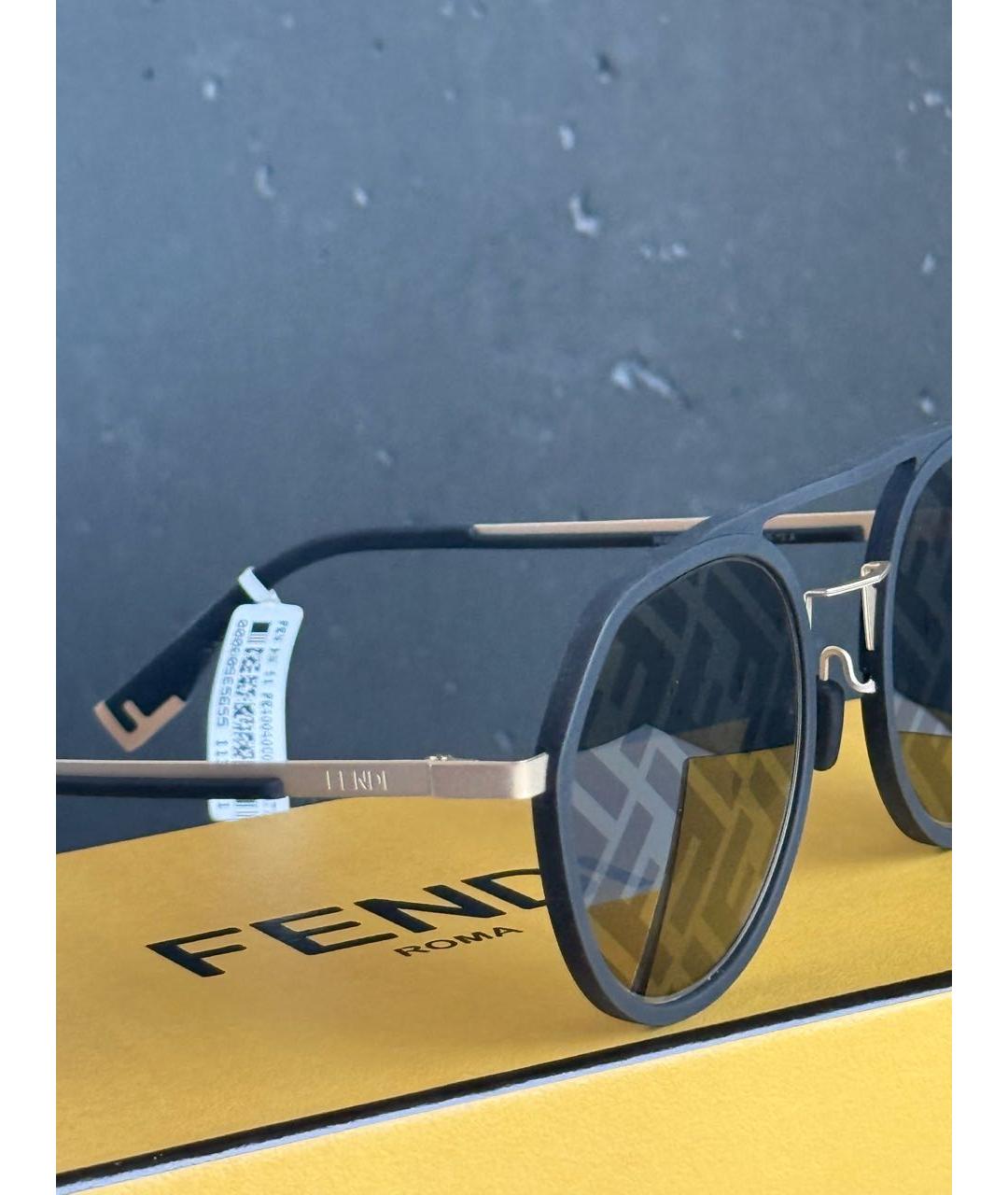 FENDI Черные пластиковые солнцезащитные очки, фото 5