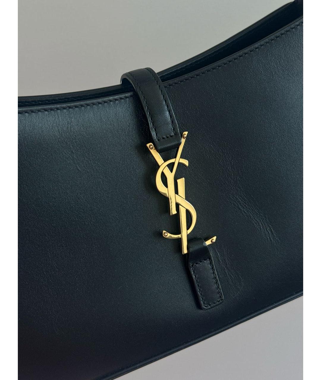SAINT LAURENT Черная кожаная сумка с короткими ручками, фото 6