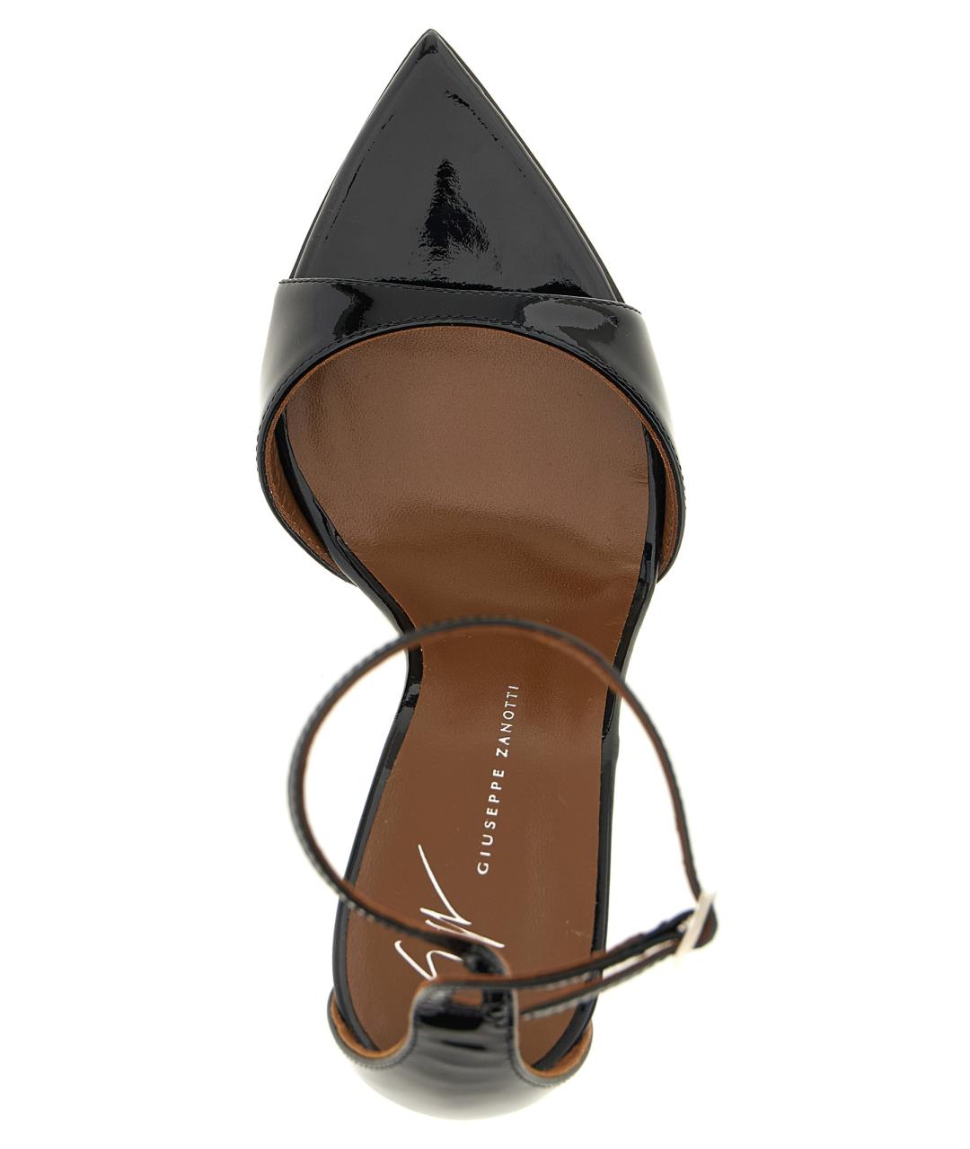 GIUSEPPE ZANOTTI DESIGN Черные кожаные босоножки, фото 4