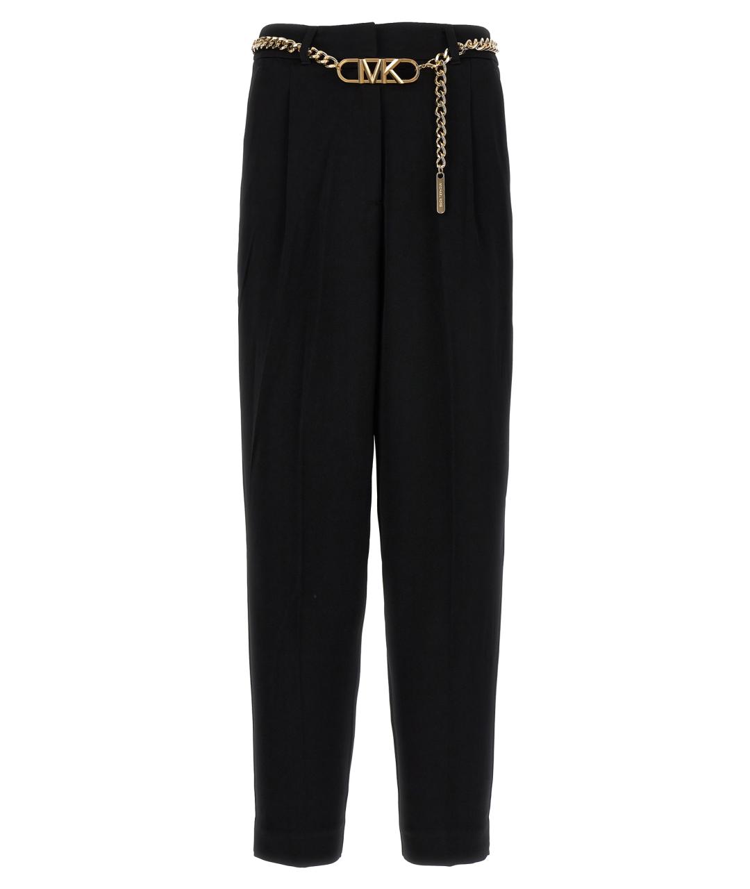 MICHAEL MICHAEL KORS Черные ацетатные прямые брюки, фото 1
