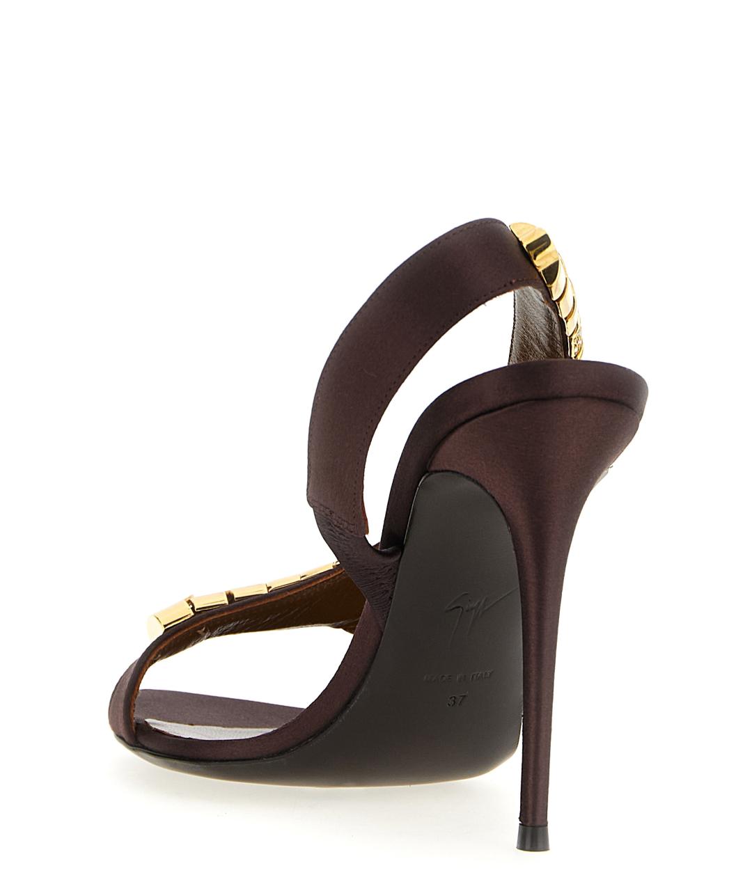 GIUSEPPE ZANOTTI DESIGN Бордовые синтетические босоножки, фото 3