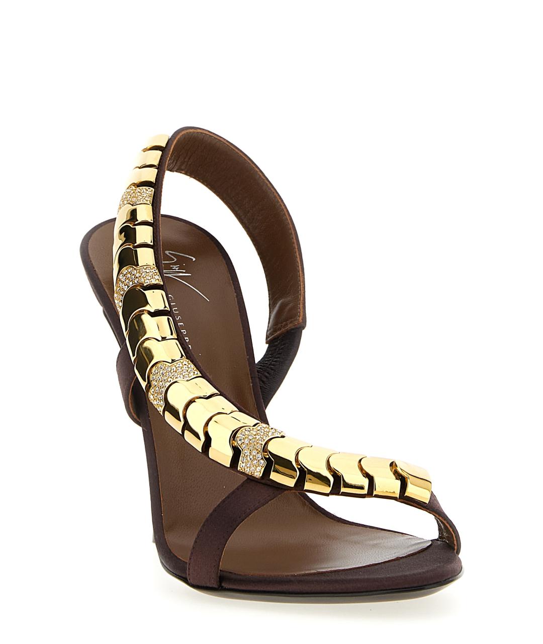 GIUSEPPE ZANOTTI DESIGN Бордовые синтетические босоножки, фото 2