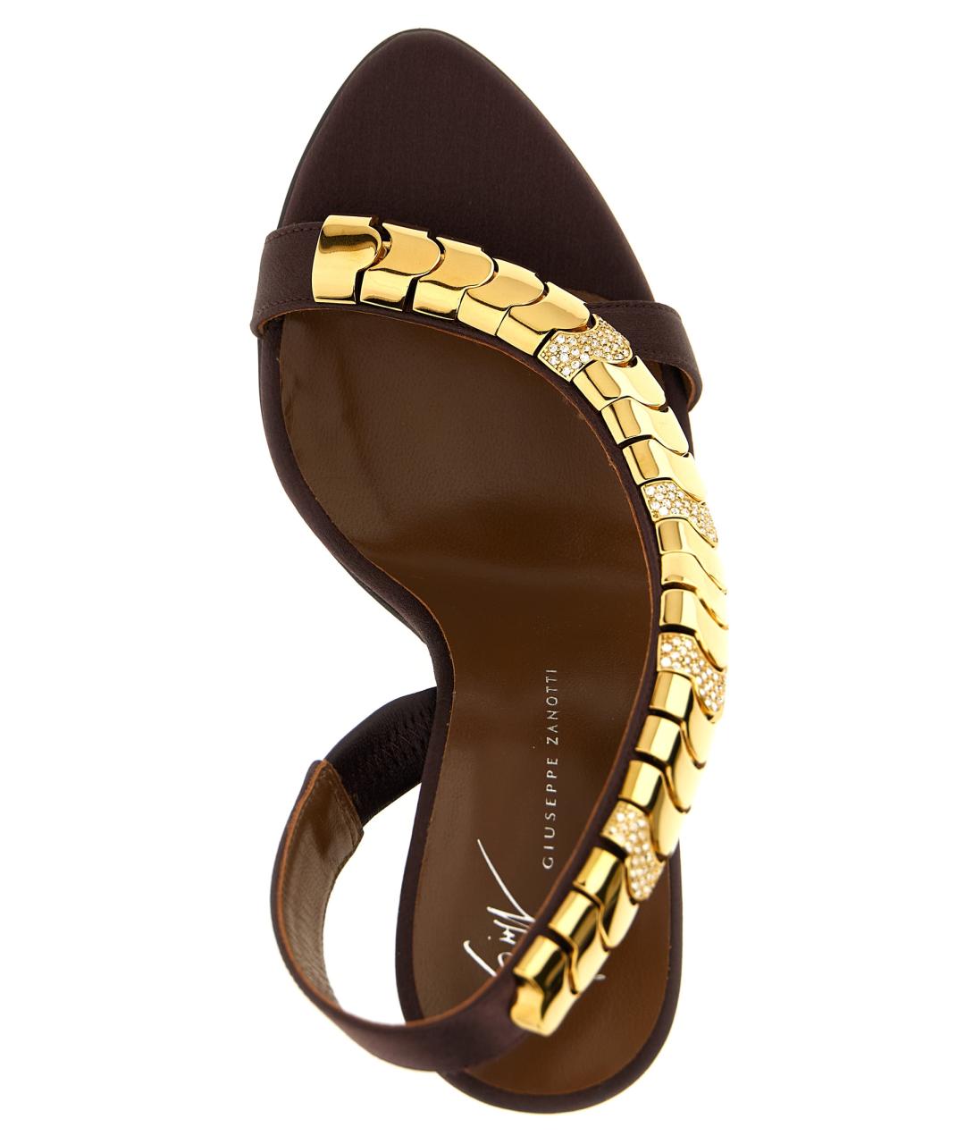 GIUSEPPE ZANOTTI DESIGN Бордовые синтетические босоножки, фото 4