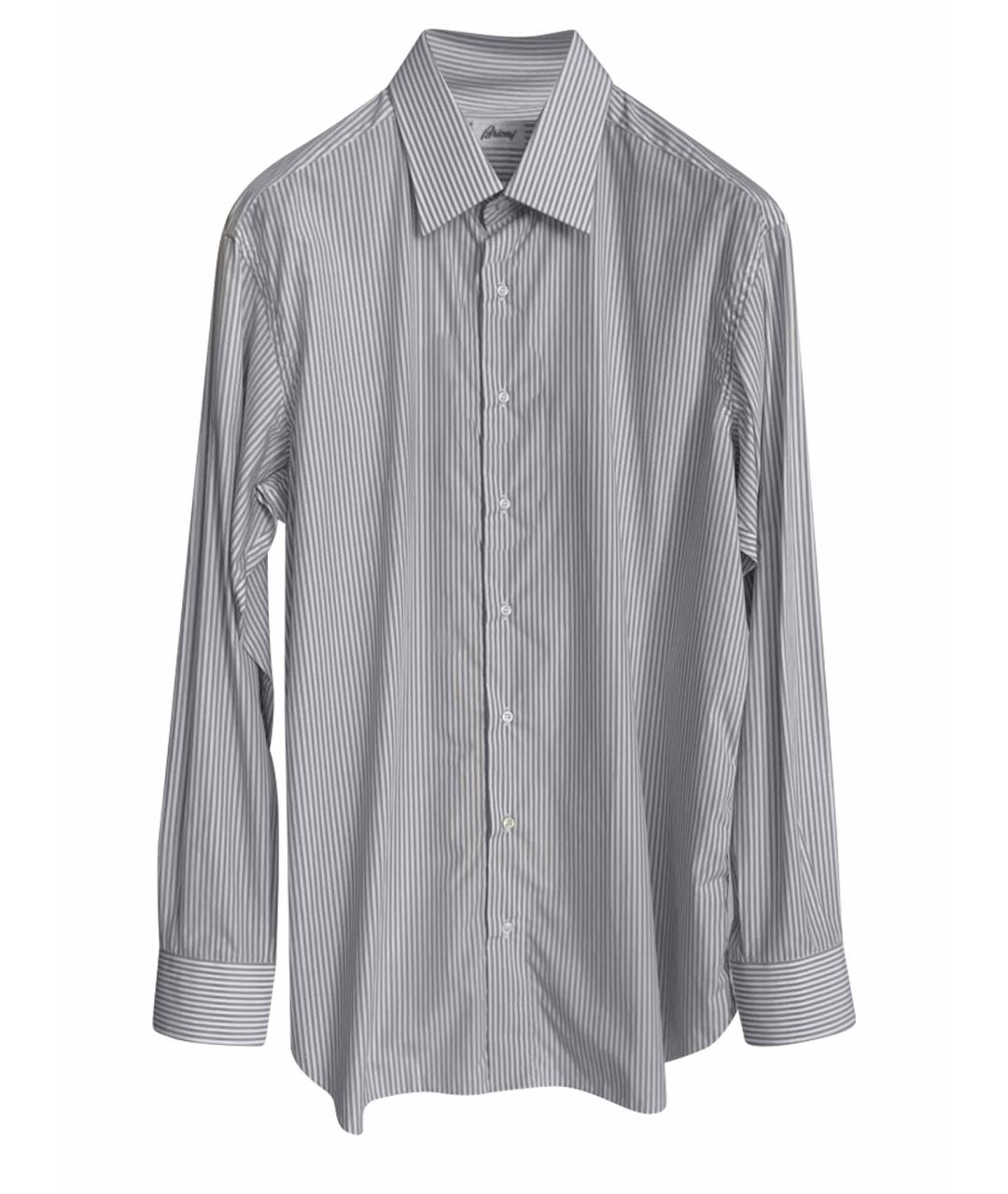 BRIONI Голубая хлопко-полиэстеровая классическая рубашка, фото 1