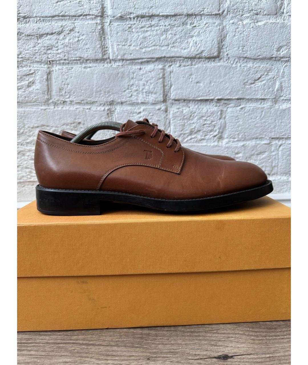 TOD'S Коричневые кожаные туфли, фото 6