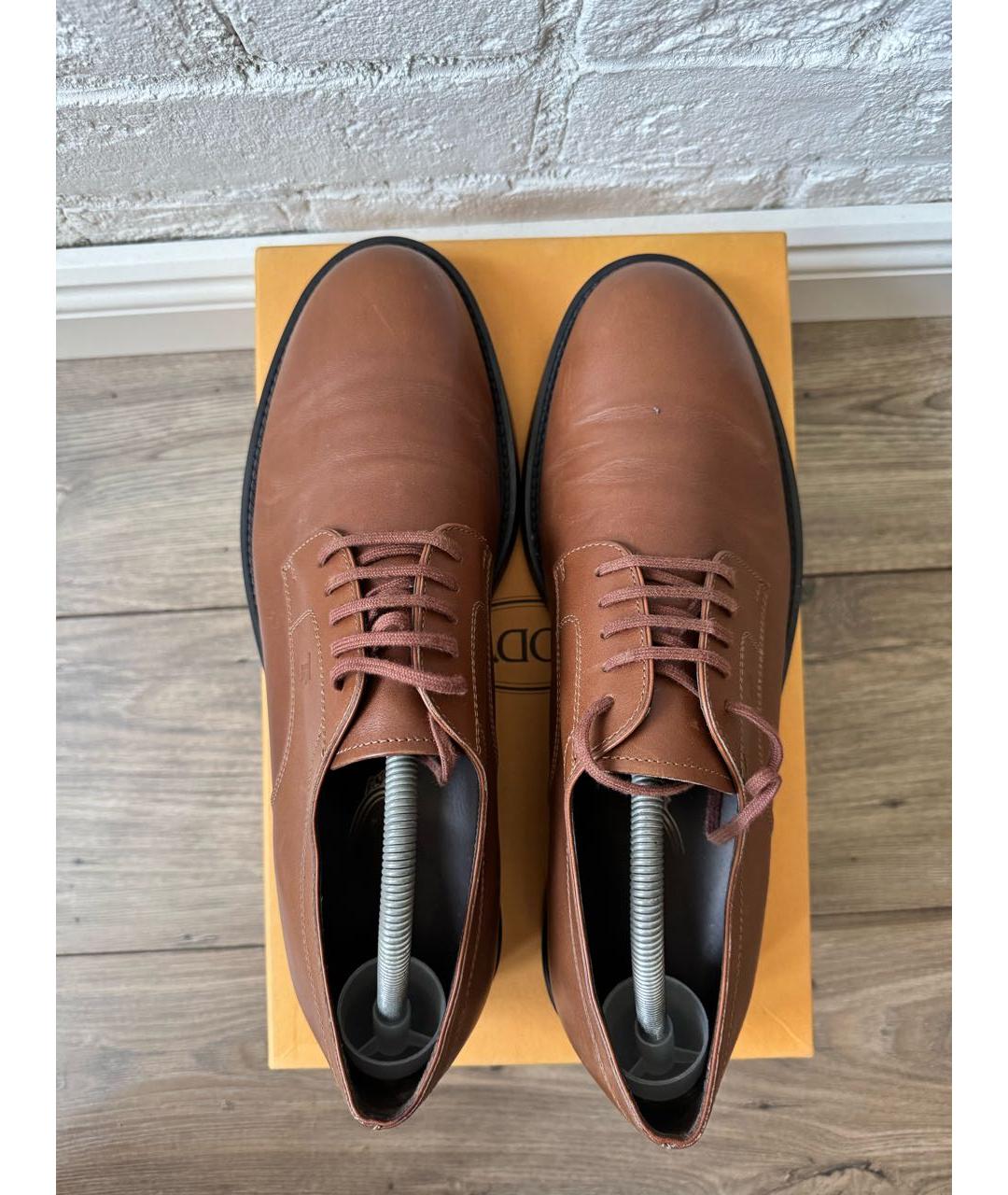 TOD'S Коричневые кожаные туфли, фото 3