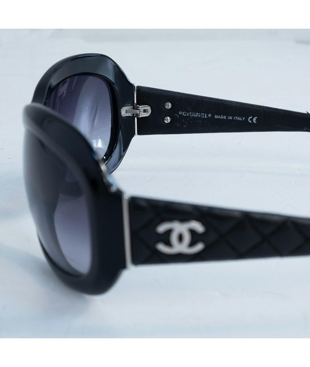 CHANEL Черные пластиковые солнцезащитные очки, фото 4