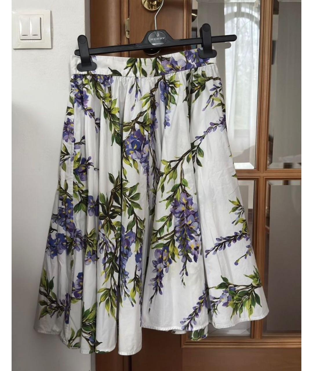 DOLCE&GABBANA Мульти хлопковая юбка миди, фото 5