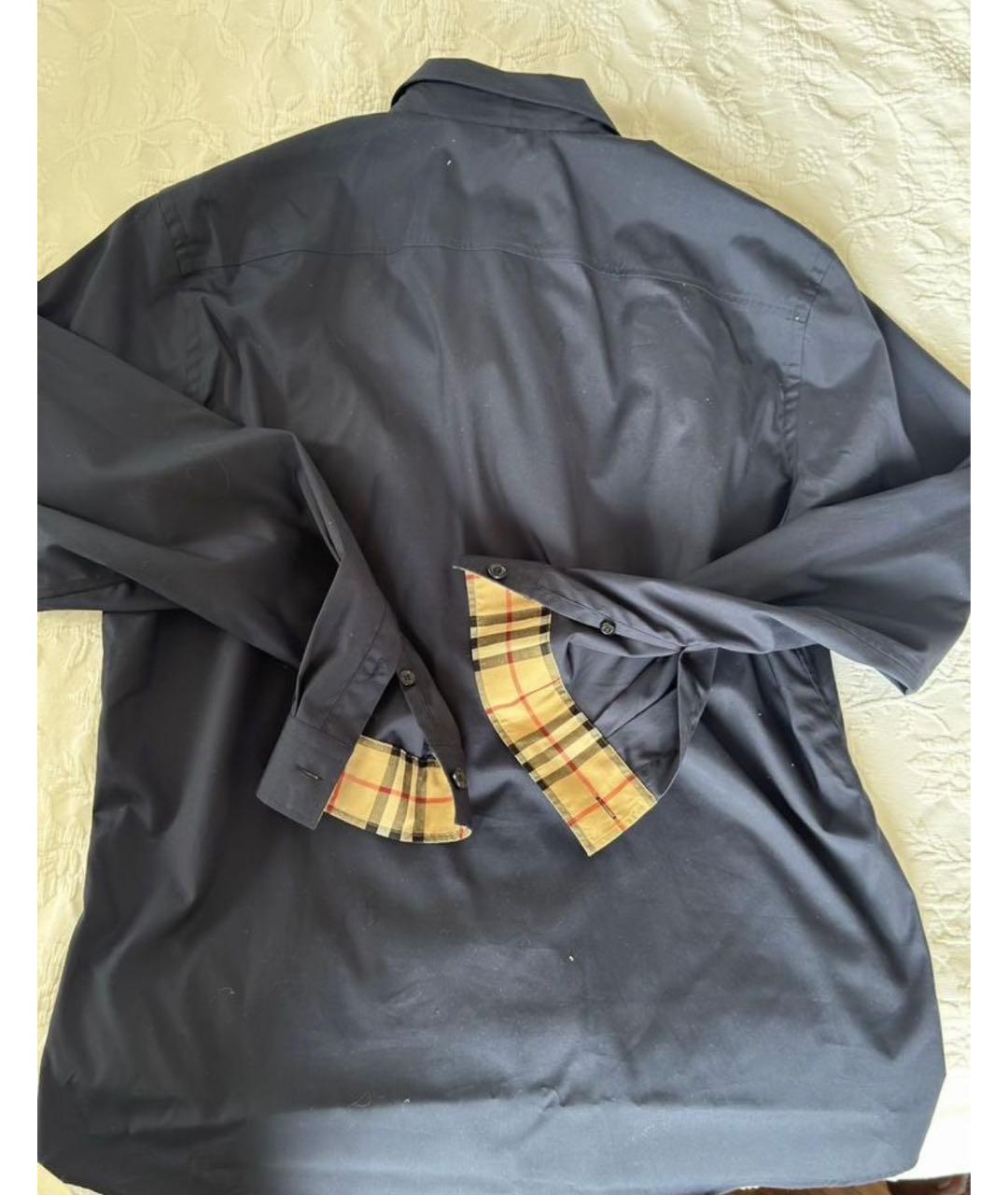 BURBERRY Синяя хлопковая классическая рубашка, фото 2