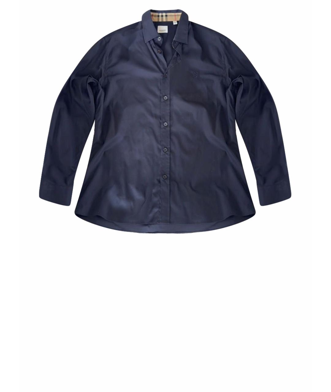 BURBERRY Синяя хлопковая классическая рубашка, фото 1