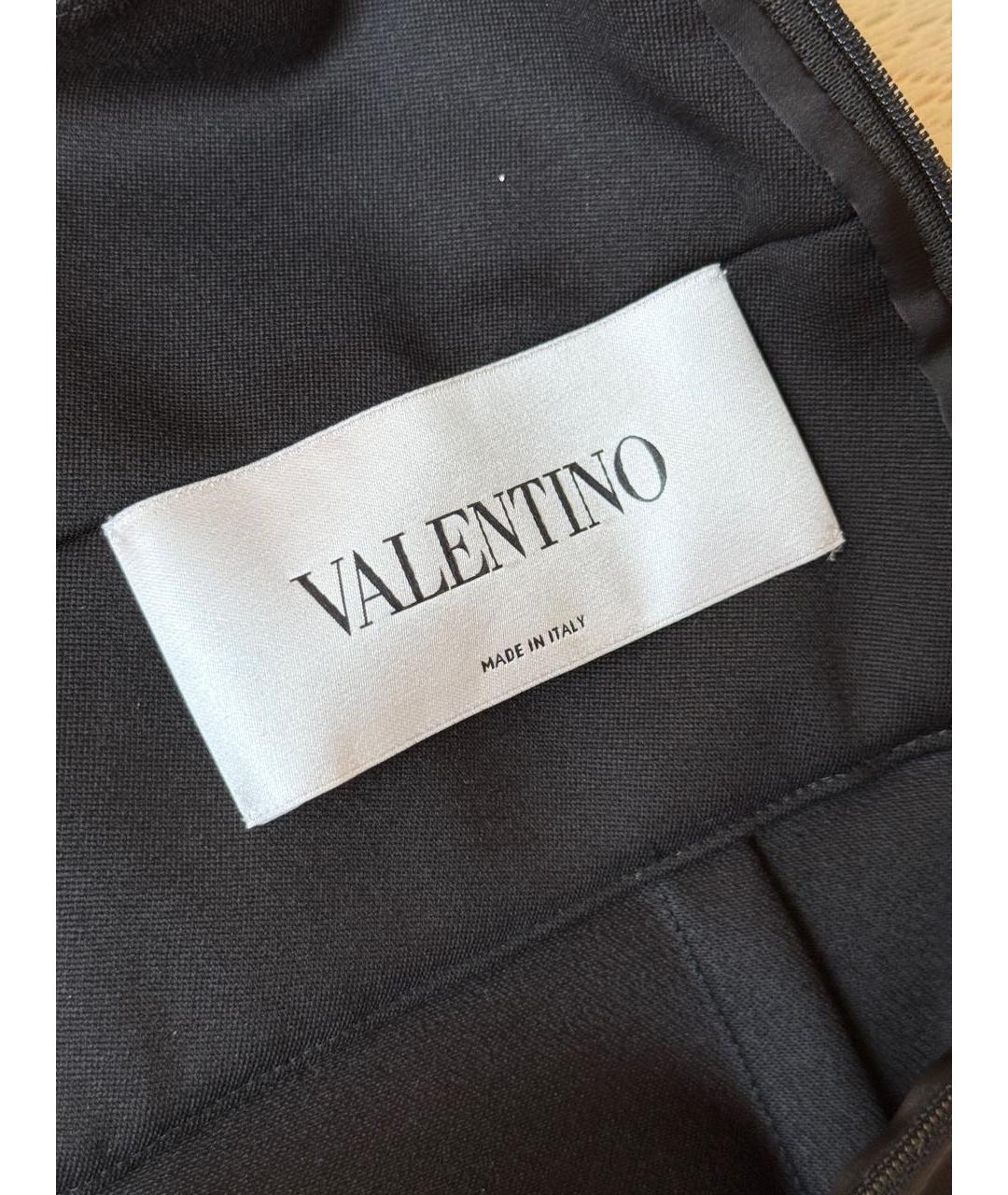 VALENTINO Черное шерстяное повседневное платье, фото 3