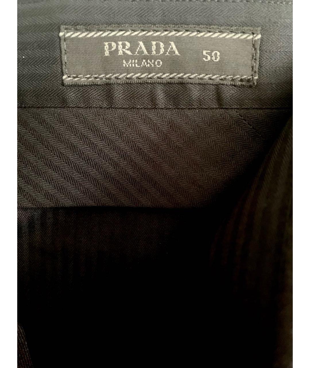PRADA Антрацитовые вискозные классические брюки, фото 5